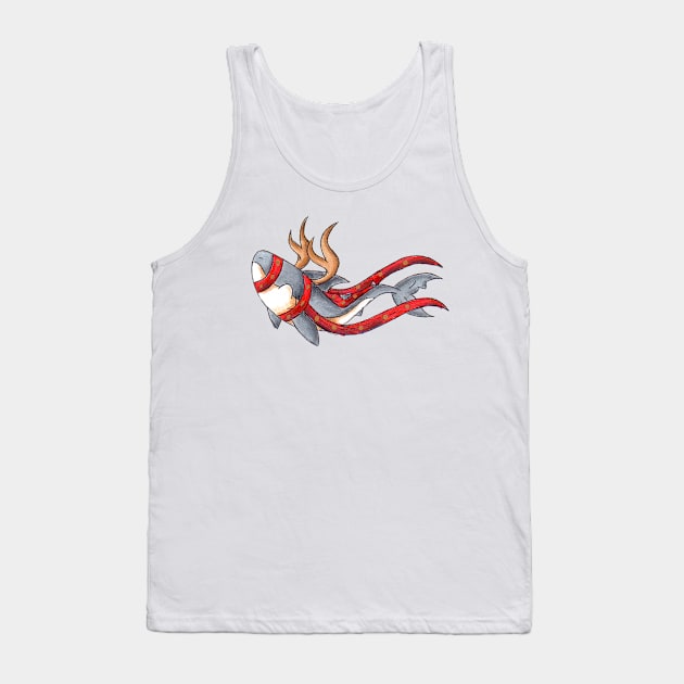 Reindeer Shark Tank Top by KristenOKeefeArt